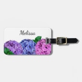 Blauw en Roze Hydrangea Flowers Aangepast Bagagela Bagagelabel (Voorkant horizontaal)