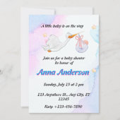 Blauw en roze illustratief Baby shower Kaart (Voorkant)