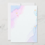 Blauw en roze illustratief Baby shower Kaart (Achterkant)