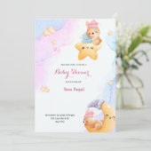 Blauw En Roze Illustratieve Waterverf Gradiënt Mod Kaart (Staand voorkant)