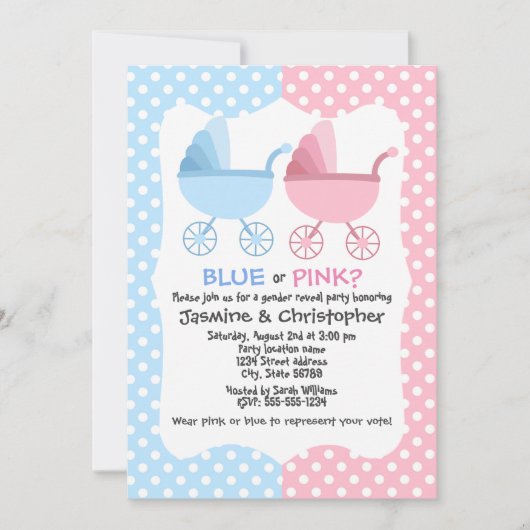 Blauw- en roze-interestpartij kaart (Voorkant)