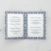 Blauw en Roze Islamitische Arabesque Moslim Bruilo (Binnen)