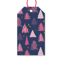 Blauw en roze kerstboompatroon