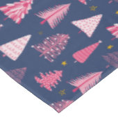 Blauw en roze kerstboompatroon tafelkleed (Gekanteld)
