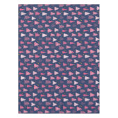 Blauw en roze kerstboompatroon tafelkleed (Voorkant)