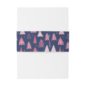 Blauw en roze kerstboompatroon uitnodigingen wikkel (Achterkant Voorbeeld)