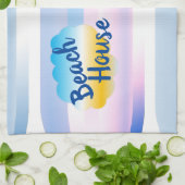 Blauw- en roze keukenhanddoek (Gevouwen)