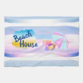 Blauw- en roze keukenhanddoek (Horizontaal)