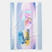 Blauw- en roze keukenhanddoek (Verticaal)