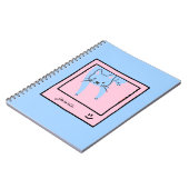 Blauw en roze kleuren van schattige kat notitieboek (Linkerzijde)
