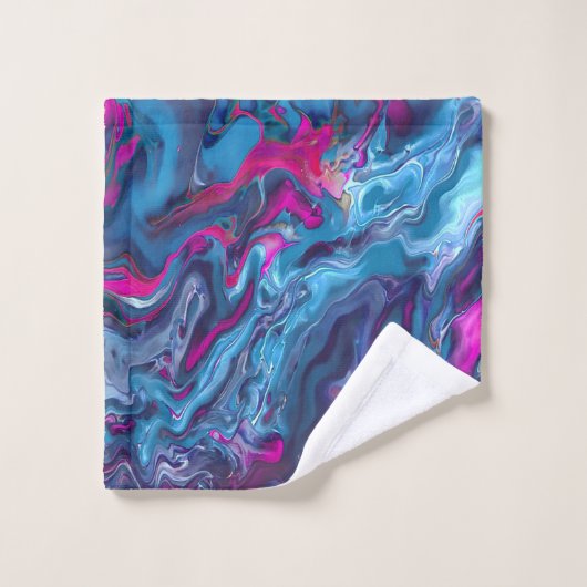 Blauw en roze kleurig acrylafbrekend materiaal bad handdoek (Wasdoekje)