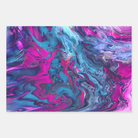 Blauw en roze kleurig acrylafbrekend materiaal inpakpapier vel (Voorkant 3)