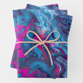 Blauw en roze kleurig acrylafbrekend materiaal inpakpapier vel (In situ)