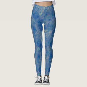 Blauw en roze kleurig acrylafbrekend materiaal leggings