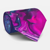 Blauw en roze kleurig acrylafbrekend materiaal stropdas (Opgerold)