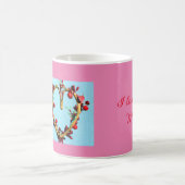 Blauw en Roze Kleurrijke Moederdag Hart Koffiemok (Center)