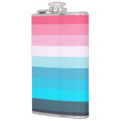 Blauw en Roze Kleurtinten Strepen Heupfles (Links)