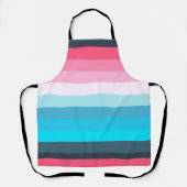 Blauw en Roze Kleurtinten Strepen Schort (Voorkant)