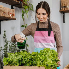Blauw en Roze Kleurtinten Strepen Schort