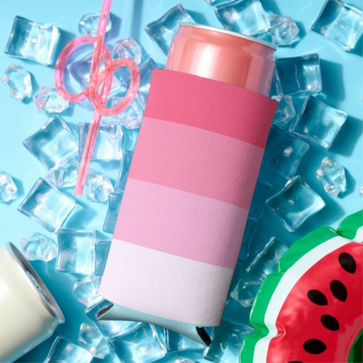 Blauw en Roze Kleurtinten Strepen Seltzer Blikjeskoeler (Insitu Zomer)