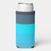 Blauw en Roze Kleurtinten Strepen Seltzer Blikjeskoeler (Seltzer Achterkant)