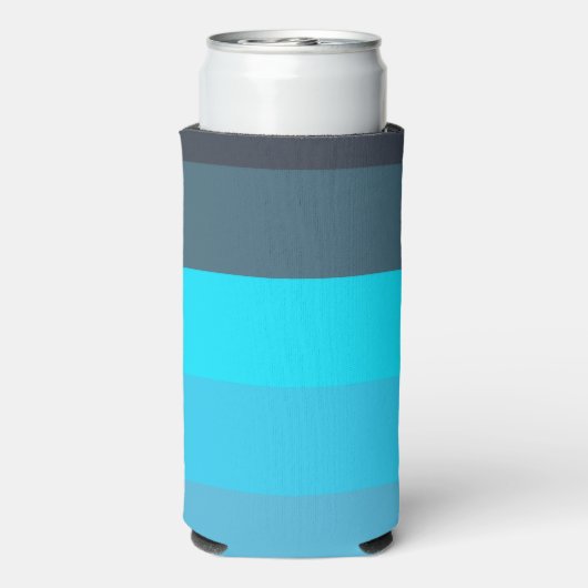 Blauw en Roze Kleurtinten Strepen Seltzer Blikjeskoeler (Seltzer Achterkant)