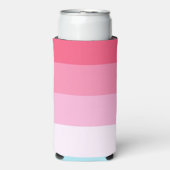 Blauw en Roze Kleurtinten Strepen Seltzer Blikjeskoeler (Seltzer Voorkant)