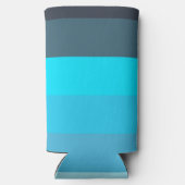 Blauw en Roze Kleurtinten Strepen Seltzer Blikjeskoeler (Achterkant)