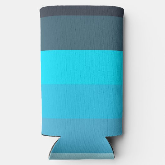 Blauw en Roze Kleurtinten Strepen Seltzer Blikjeskoeler (Achterkant)