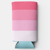 Blauw en Roze Kleurtinten Strepen Seltzer Blikjeskoeler (Voorkant)