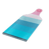 Blauw en Roze Kleurtinten Strepen Snijplank (Hoek)