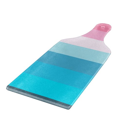 Blauw en Roze Kleurtinten Strepen Snijplank (Hoek)