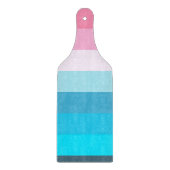 Blauw en Roze Kleurtinten Strepen Snijplank (Voorkant)