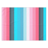 Blauw en Roze Kleurtinten Strepen Tafelkleed (Voorkant (Horizontaal))