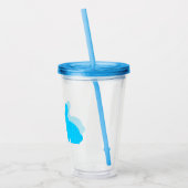 Blauw en Roze Konijntje in Liefde Illustratie Acryl Drinkbeker (Links)