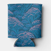 Blauw en roze koraalrif patroon blikjeskoeler (Voorkant)