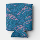 Blauw en roze koraalrif patroon blikjeskoeler (Achterkant)