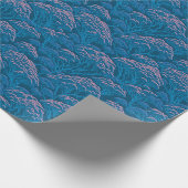 Blauw en roze koraalrif patroon cadeaupapier (Hoek)