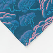 Blauw en roze koraalrif patroon fleece deken (Hoek)