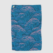 Blauw en roze koraalrif patroon golfhanddoek (Voorkant)