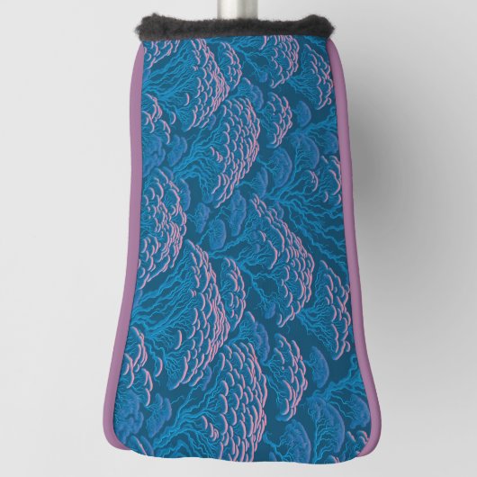 Blauw en roze koraalrif patroon golfheadcover (Draai 90)