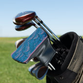 Blauw en roze koraalrif patroon golfheadcover (Insitu)