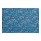 Blauw en roze koraalrif patroon kussensloop (Achterkant)