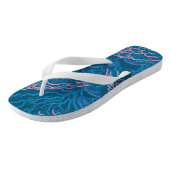 Blauw en roze koraalrif patroon teenslippers (Schuin)