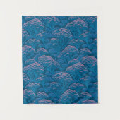 Blauw en roze koraalrif patroon wandkleed (Voorkant)