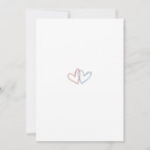 Blauw en Roze Liefdesharten Geslacht Reveal Feestj Kaart (Achterkant)