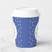 Blauw en roze minimale zakelijke Logo Papieren Bekers (Links)