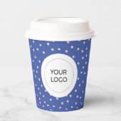 Blauw en roze minimale zakelijke Logo Papieren Bekers (Voorkant)