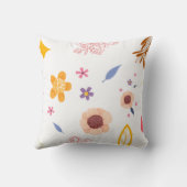 Blauw en roze minimalistisch Lijst Boundary Leaves Kussen (Achterkant)