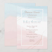 Blauw en Roze Modern Kaart (Voorkant / Achterkant)